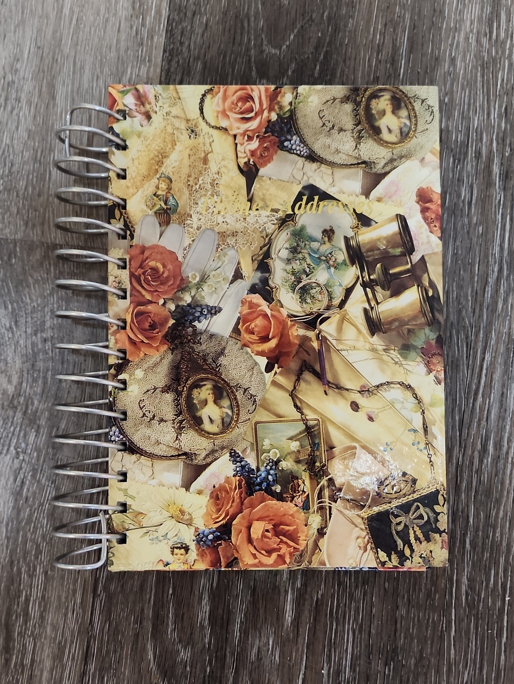 Vintage Hardcover Spiral Bound Floral Address Book - New